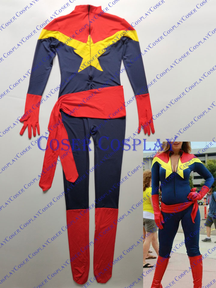 2019 Captain Marvel Carol Danvers Cosplay Costume Catsuit 0325